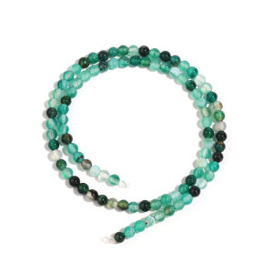 4/6/8/10/12mm Natural Green Stripe Agate Stone Beads Round Loose Beads for Jewelry Making DIY Bracelet Necklace Accessories