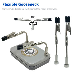 2pcs Magnetic Flexible Arm Helping Hands PCB Clamp Soldering Welding Assistant Third Hand Repair Tool Desktop Holder