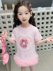 1-9 ปี เด็กสาวชุดเจ้าหญิง เดรสเด็กผู้หญิง ชุดกระโปรงเด็ก ชุดเดรสเด็กผู้หญิง