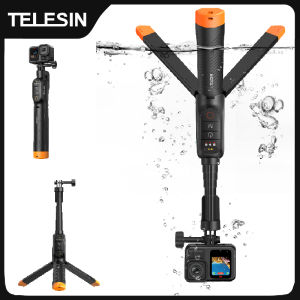 TELESIN 3 in 1 Underwater Remote Control Extendable Waterproof Selfie Stick Tripod Buoyancy bar For Gopro Hero 9 10 11 12 13 Max