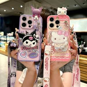 Creative Cartoon Kitty Cat Phone Case for Huawei Mate Series 60 50 40 30 20 10 plus with Crossbody Strap Protective Cover