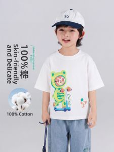 LANWEILIYANG | Cotton White Boys T-shirt