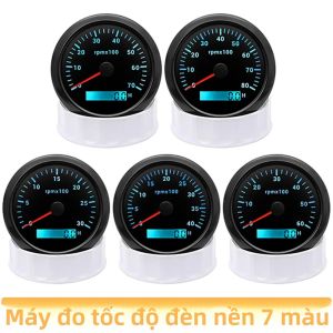Máy Đo Tốc Độ Kỹ Thuật Số LED 85mm Với Đèn Nền 7 Màu Cho Ô Tô Xe Máy Thuyền - Đồng Hồ Đo Vòng Quay 3000/4000/6000/7000/8000 Tùy Chọn 4/6/8 Xi Lanh