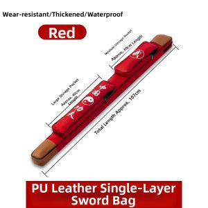 Jiaxun | High-End Fur Leather Double-layer Carrying Style Tai Chi Sword Bag Oxford Cloth Thickened