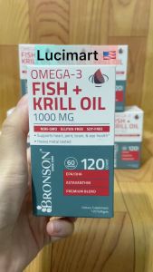 Viên uống dầu nhuyễn thể Omega-3 Fish + Krill Oil 1000mg Bronson [Hàng Mỹ]