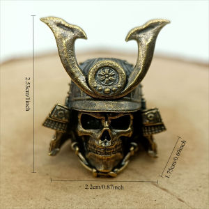 Samurai Skull Head Helmet Brass Knife Beads Paracord Beads EDC Knife Lanyard Beads & Pendant Backpack Bracelet Necklace Keychain