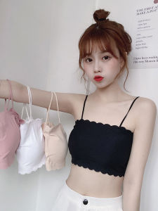French Sweet and Spicy Style Small Sling Vest Womens Outer Wear with Chest Pad Backless Bra Integrated Inner Wear Base Tube Top Tops