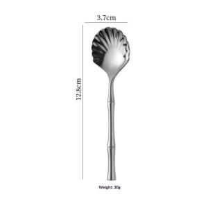 Dessert Stirring Spoon Stainless Steel Seashell Coffee Spoon Unique Design Teaspoon Elegant Afternoon Tea Present〔CC11〕