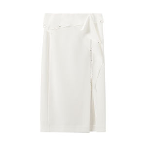 Ruffle Fringe Slit Acetate Skirt