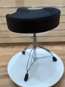 Minsine Heavy Duty Music Drum Throne Adjustable Chrome Padded Stool Suitable for All Ages for Piano & Drum Use
