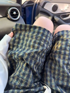 Quần Short Vải Lụa Băng Nhanh Khô Cho Nam Mùa Hè Mỏng Họa Tiết Kẻ Sọc Thể Thao Quần Dài Thường Ngày Bãi Biển Phong Cách Mỹ