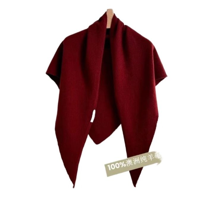 Khăn Choàng Tam Giác Bằng Lông Cừu Nguyên Chất 100% Màu Nâu Đa Năng ...
