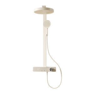 DXD | Digital Temperature Display Cream Colored High Pressure Shower Head Set