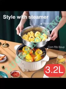 3.2L multifunction rice cooker with steamer non-stick pan home student hot pot all-in-one machine easy to clean 22cm