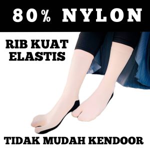 Kaos Kaki Jempol Krem Polos Telapak Hitam Premium Wanita Lembut Nyaman Non-Polyester Harga Murah