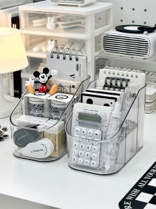 Acrylic Desktop Organizer Box Office Desk Supply Rack Transparent Pen Holder Multi-Functional Storage Box for Stationery