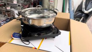 Bếp điện từ đơn Kalpen IK1 công suất 2200W tặng Nồi lẩu Inox 30cm bảo hành 2 năm - Hàng chính hãng