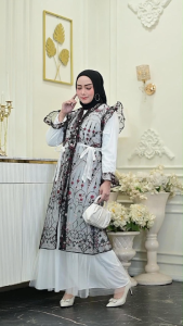 Yesaya - Setelan ( Inner & Outer ) Wanita Muslim Kekinian Set Inner Outer 2 In 1 Full Bordir 26646