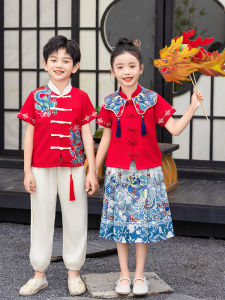 Kindergarten Suit Han Dynasty New Chinese Tang Suit School Uniform for Primary School Students Chinese Ancient Style Business Attire Graduation Photo Clothes Childrens Performance Clothes