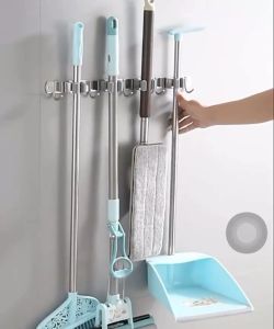 ตะขอราง ที่แขวนไม้กวาด เก็บไม้กวาด ราวตะขอ/แบบติดผนัง สเตนเลส 304  อเนกประสงค์ ไม้กวาด และตะขอไม้ถูพื้น - ปรับได้อัตโนมัติ ไม้ถูพื้น