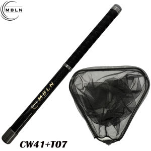1 Set MBLN New Carbon Landing Net 3m Telescopic Pole 50cm Aluminum-Magnesium Alloy Net Head 399cm Extended 58cm Folded