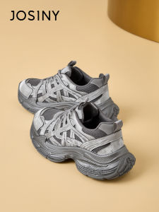 Josiny | Faux Fur Lined Thick Sole Platform Shoes Increase Height Lightweight Casual Sneakers