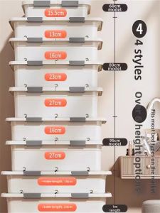 Wheeled Flat Drawer Under Bed Storage Box Large Capacity
