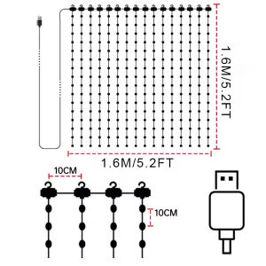 ไฟม่าน LED อัจฉริยะ ไฟประดับม่านแบบสายพร้อมแอปและรีโมท ควบคุมการเปลี่ยนสีได้ สำหรับตกแต่งบ้าน งานปาร์ตี้ และคริสต์มาส