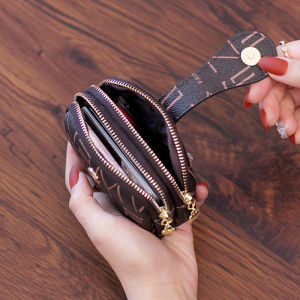 Ví Da Mềm Mini Thời Trang Có Dây Kéo Đôi Cho Nữ Túi Đựng Tiền Xu Nhỏ Gọn Túi Tiền Elegante Cao Cấp Dễ Thương Ví Đựng Tiền Xu