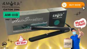 Catok Catokan Rambut Amara 2 in 1 Professional Hair Straigthener Plat Tourmaline Ceramic High Quality Super Rapat Hair Styler Styling Tipe AM 1118 Keriting 2in1 Multifungsi Laz COD Bisa Bayar di Tempat Graha Mart