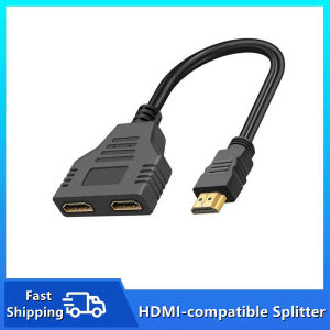 1 In 2 Out HDMI-compatible Splitter Cable 1080P 2 Dual Port Hdmi-Compatible Cable Y Splitter Adapter for Laptop TV Box Monitor