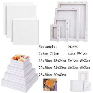 1/10pcs White Blank Square Artist Canvas Wooden Board Frame Cotton Artist Canvas Boards for Oil Painting Acrylic Watercolor