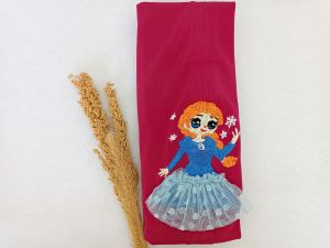 (COD) Frozen Hijab "Kids" // Jilbab Anak Tanggung Kerudung Bordir Princess Elsa Bergo Tile Tali Lucu