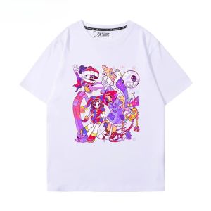 Bandai | Summer New The Amazing Digital Circus Creative Print Kids Tops Casual Comfortable 100% Cotton Tops Boys Girls Fashion T-Shirt