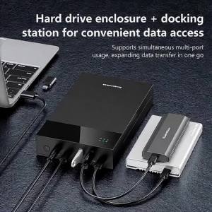 Kebidumei 3.5 Inch HDD Case External Hard Drive Storage Enclosure Docking Station for 2.5/3.5 In SATA SSD HDD With 12V 2A Power