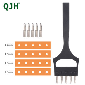 1 Dụng Cụ Đục Lỗ Bằng Da Đen Với Mũi Đục Tròn Thay Thế Được Dành Cho Thủ Công DIY Khâu Dây May Vá Bộ Dụng Cụ Thủ Công Chuyên Nghiệp