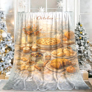Beast Kingdom | Black Floral Print Neutral Tones Cozy Fade Resistant Winter Blanket Ideal for Halloween Christmas Holiday Season Gifts
