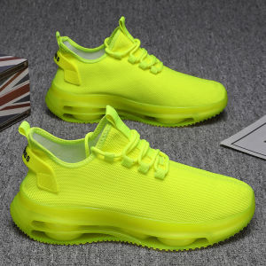 Black Mens Casual Shoes Breathable Thin Mesh Thick Bottom Trendy Sports Versatile Lightweight Soft Bottom Work Shoes