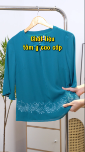 Áo kiểu thiết kế cổ điển quý phái với chất liệu Tằm Ý mềm mịn mát lạnh AN4L1159 Thương hiệu Thiều Hoa