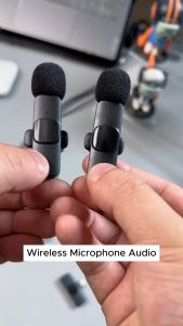 MICROPHONE WIRELESS CLIP ON VLOG K9 + 2 MIC PORTABLE New termurah (INDAH ACC)