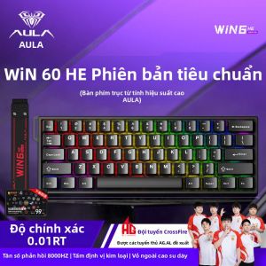 Bàn phím AULA Win60HE Magnetic Axis phiên bản có dây tùy chỉnh dành cho game thủ