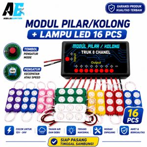 modul kanal bak 8 outpout led 10 animasi berjalan + 16 pcs led 12vol-24vol