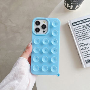 TAOYUNXI | Ốp Điện Thoại iPhone 3D Hút Chân Không Bằng Silicon Chống Trượt Chống Sốc Mềm Mại Màu Trơn Tương Thích Với Nhiều Mẫu Máy