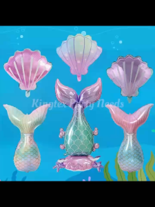 Gradient Mermaid tail foil balloon Colorful tail Large Under the sea girl Fantasy Mermaid Theme birthday party decor