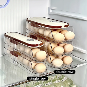 1 piece egg storage box automatic rolling refrigerator egg rack storage hand-held egg refrigerator side door storagerack