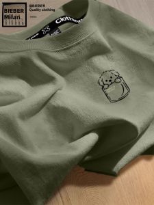 American Retro Short Sleeve T-Shirt Mens New 2025 Heavyweight Summer Trendy Cotton Pure Half Sleeve Five-Quarter Sleeve