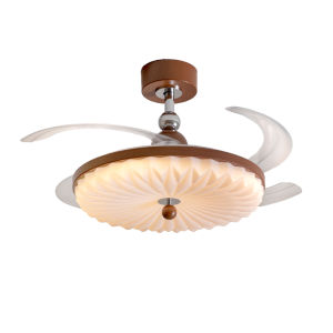 FANCY LAMP CLUB | Eye-Protective Creamy French Style Modern Ceiling Fan Light