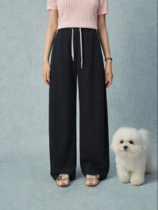SEIFINI | Contrast Drawstring Draping Loose Slim Fit Match-All Leisure Pants