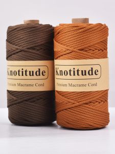 Dây Cotton Polyester Nhung Ngọc Trai 4mm Dây Móc Kim Dệt Kim Dây Thủ Công 130 Mét Phụ Kiện Sáng Tạo Thương Hiệu Gốc