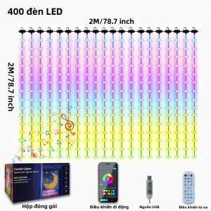Đèn Giáng Sinh Thông Minh 1/2 Chiếc Với Điều Khiển Google & Amazon Alexa 400 Đèn LED Rèm Đèn Tiên Điều Khiển Bằng Ứng Dụng Trang Trí Nhà Cửa Trong Nhà Và Ngoài Trời